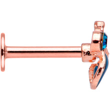 Load image into Gallery viewer, 16G 5/16 Aqua Gem Rose Gold Tone Mermaid Labret Monroe Tragus
