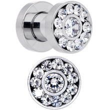 将图片加载到图库查看器，4G Clear Gem Concentric Circles Screw Fit Plug Set
