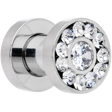 将图片加载到图库查看器，4G Clear Gem Concentric Circles Screw Fit Plug Set
