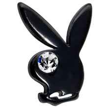 将图片加载到图库查看器，16G 1/4 Licensed Playboy Clear CZ Black Internal Thread Labret
