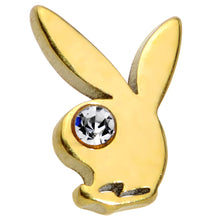 Load image into Gallery viewer, 16G 5/16 Licensed Playboy CZ Gem Gold Tone Internal Thread Labret
