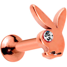 Load image into Gallery viewer, 16G 5/16 Licensed Playboy CZ Rose Gold Tone Internal Thread Labret
