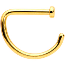 Load image into Gallery viewer, 18G 5/16 Gold Tone Grade 23 Titanium D Shape Nose Hoop
