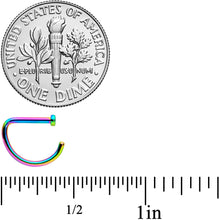 将图片加载到图库查看器，18G 5/16 Rainbow Grade 23 Titanium D Shape Nose Hoop
