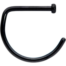 Load image into Gallery viewer, 18G 3/8 Black G23 Implant Grade Titanium D Shape Nose Hoop
