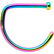 Load image into Gallery viewer, 18G 3/8 Rainbow G23 Implant Grade Titanium D Shape Nose Hoop
