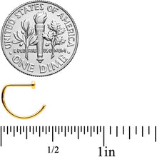 Load image into Gallery viewer, 20G 5/16 Gold Tone Implant Grade Titanium D Shape Nose Hoop
