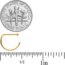 Load image into Gallery viewer, 20G 3/8 Gold Tone Implant Grade Titanium D Shape Nose Hoop
