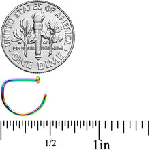Load image into Gallery viewer, 20G 3/8 Rainbow Implant Grade Titanium D Shape Nose Hoop
