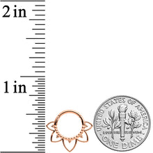 Load image into Gallery viewer, 16G 5/16 Rose Gold Tone Open Petal Flower Hinged Segment Ring
