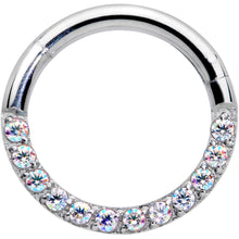 Load image into Gallery viewer, 16G 5/16 Aurora Gem Paved Elegance Hinged Segment Ring
