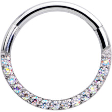 将图片加载到图库查看器，16G 3/8 Aurora Gem Paved Elegance Hinged Segment Ring
