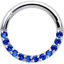 Load image into Gallery viewer, 16G 5/16 Deep Blue Gem Paved Elegance Hinged Segment Ring
