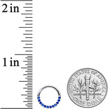 Load image into Gallery viewer, 16G 5/16 Deep Blue Gem Paved Elegance Hinged Segment Ring
