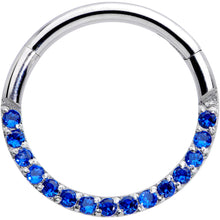 Load image into Gallery viewer, 16G 3/8 Deep Blue Gem Paved Elegance Hinged Segment Ring
