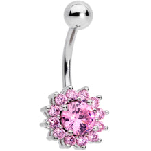 将图片加载到图库查看器，Pink Gem Rococo Flower Belly Ring
