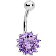 将图片加载到图库查看器，Purple Gem Rococo Flower Belly Ring
