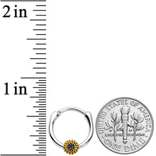 Load image into Gallery viewer, 16G 3/8 Textured Yellow Sunflower Cartilage Clicker
