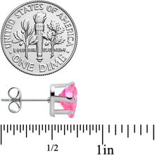 将图片加载到图库查看器，Pink Gem Valentine Heart Steel Post Stud Earrings
