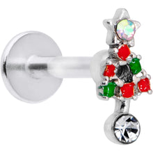 Load image into Gallery viewer, 16G 5/16 Red Green Gem Christmas Tree Labret Monroe Tragus
