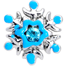 Load image into Gallery viewer, 16G 5/16 Aqua Gem Winter Snowflake Christmas Labret Monroe Tragus
