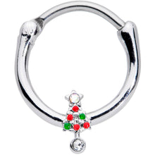 Load image into Gallery viewer, 16G 3/8 Clear Red Green Gem  Christmas Tree Cartilage Clicker
