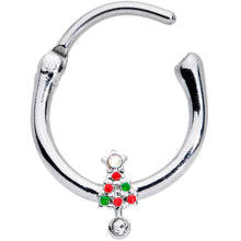 Load image into Gallery viewer, 16G 3/8 Clear Red Green Gem  Christmas Tree Cartilage Clicker
