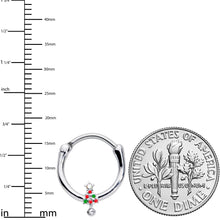 Load image into Gallery viewer, 16G 3/8 Clear Red Green Gem  Christmas Tree Cartilage Clicker
