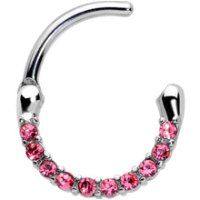 Load image into Gallery viewer, 16G 5/16 Pink Gem Paved Cartilage Clicker
