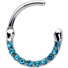 Load image into Gallery viewer, 16G 5/16 Aqua Gem Paved Cartilage Clicker
