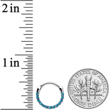 Load image into Gallery viewer, 16G 3/8 Baby Blue Gem Paved Cartilage Clicker
