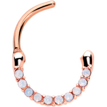 Load image into Gallery viewer, 16G 5/16 Aurora Gem Rose Gold Tone Paved Cartilage Clicker
