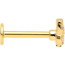 Load image into Gallery viewer, 16G 5/16 Clear Gem Gold Tone Butterfly Labret Monroe Tragus
