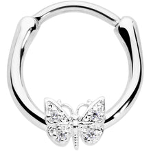 Load image into Gallery viewer, 16G 3/8 Clear Gem Butterfly Cartilage Clicker

