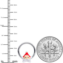 Load image into Gallery viewer, 16G 3/8 Santas Beard Christmas Hinged Segment Ring

