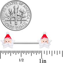 Load image into Gallery viewer, 14G 9/16 Santas Beard Holiday Christmas Barbell Nipple Ring Set
