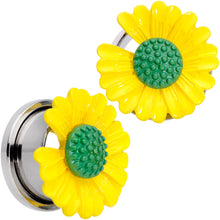 将图片加载到图库查看器，Yellow Daisy Flower Screw Fit Plug Set
