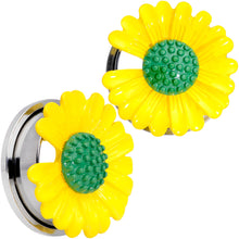将图片加载到图库查看器，Yellow Daisy Flower Screw Fit Plug Set
