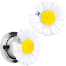 将图片加载到图库查看器，White Daisy Flower Screw Fit Plug Set
