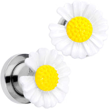 将图片加载到图库查看器，White Daisy Flower Screw Fit Plug Set
