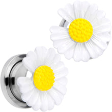 将图片加载到图库查看器，White Daisy Flower Screw Fit Plug Set

