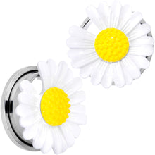 将图片加载到图库查看器，White Daisy Flower Screw Fit Plug Set
