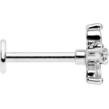 Load image into Gallery viewer, 16G 5/16 Clear Gem Pretty Petals Flower Labret Monroe Tragus
