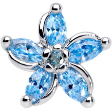 Load image into Gallery viewer, 16G 1/4 Aqua Gem Pretty Petals Flower Cartilage Tragus Earring
