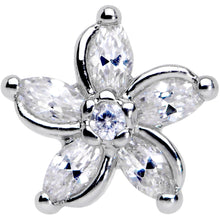 Load image into Gallery viewer, 16G 1/4 Clear Gem Pretty Petals Flower Cartilage Tragus Earring
