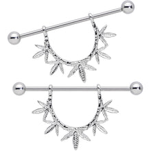 将图片加载到图库查看器，14G 5/8 Garland Pot Leaf Dangle Nipple Shield Set
