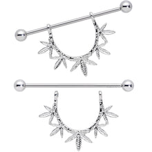 将图片加载到图库查看器，14G 5/8 Garland Pot Leaf Dangle Nipple Shield Set
