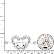 将图片加载到图库查看器，14G 13/16 Dragons Heart Nipple Shield Set
