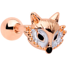 Load image into Gallery viewer, 16G 1/4 Rose Gold Tone Fashion Fox Cartilage Tragus Earring
