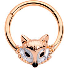 Load image into Gallery viewer, 16G 3/8 Rose Gold Tone Fashion Fox Hinged Segment Ring
